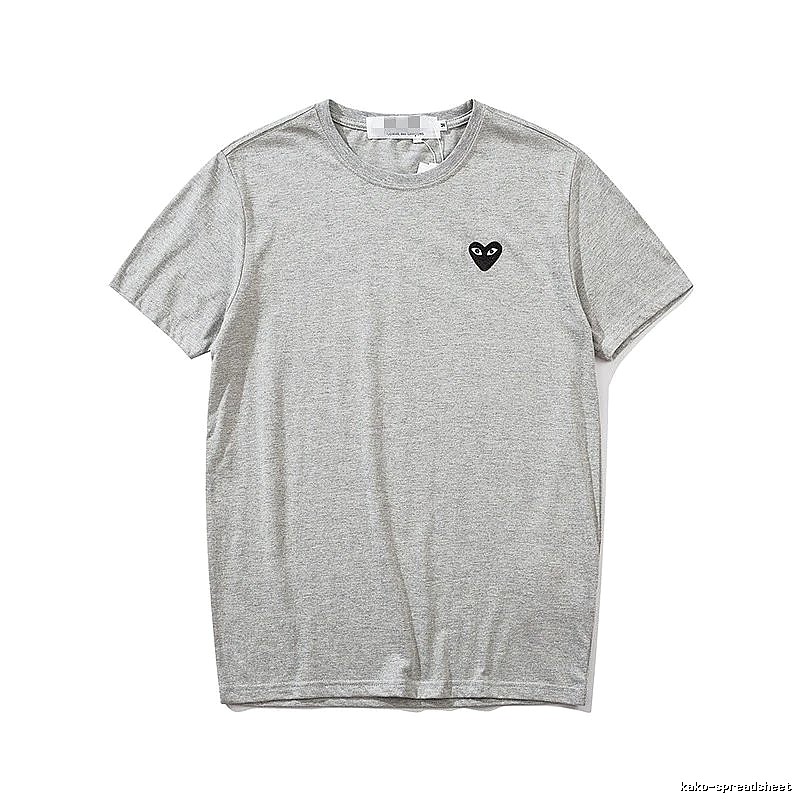 Comme des Garcons PLAY 2021-95 Gray Style 2195 Heart Logo T-Shirt Summer Styling