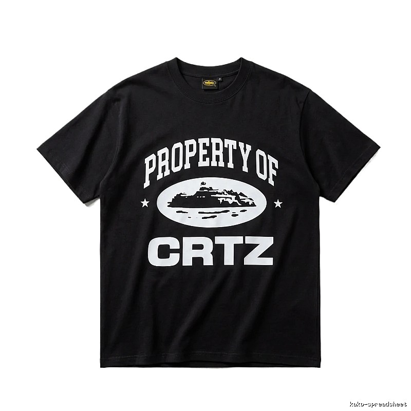 Corteiz black and white minimalist style T-shirt