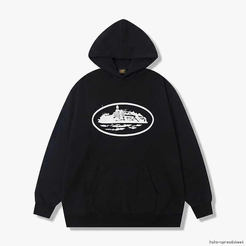 Corteiz black minimalist style hoodie