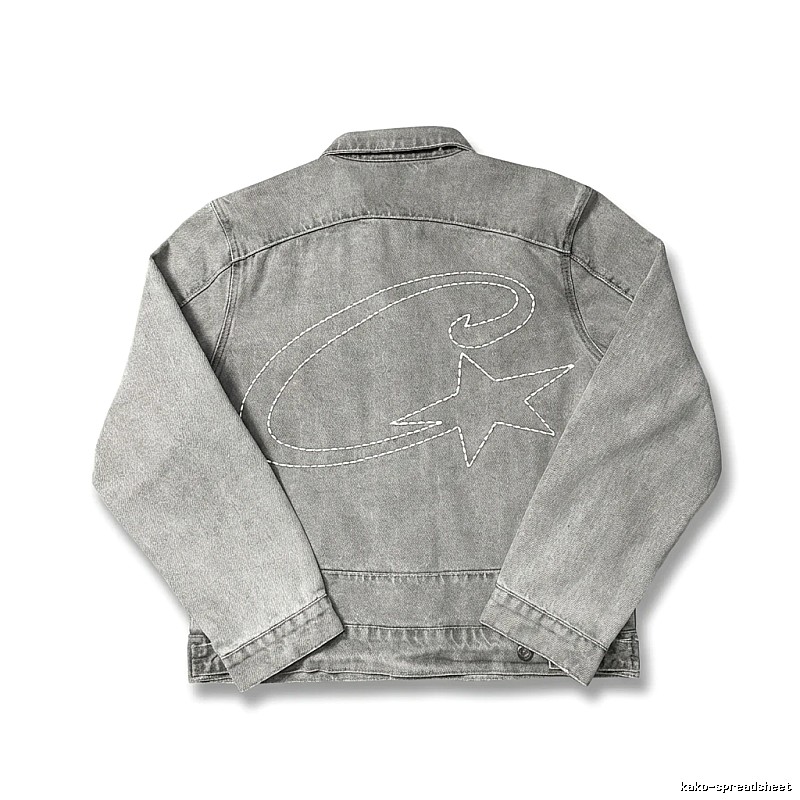 Corteiz denim retro-style grey coat
