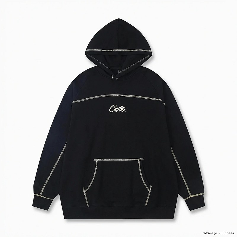 Corteiz Embroidered Simple Style Black Sweatshirt