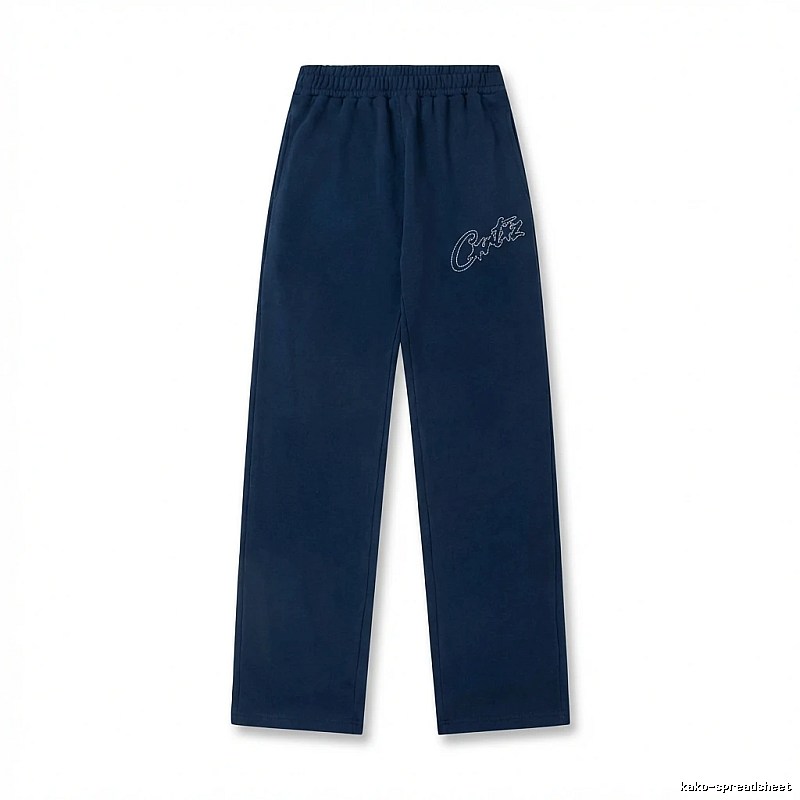 Corteiz simple style dark blue trousers
