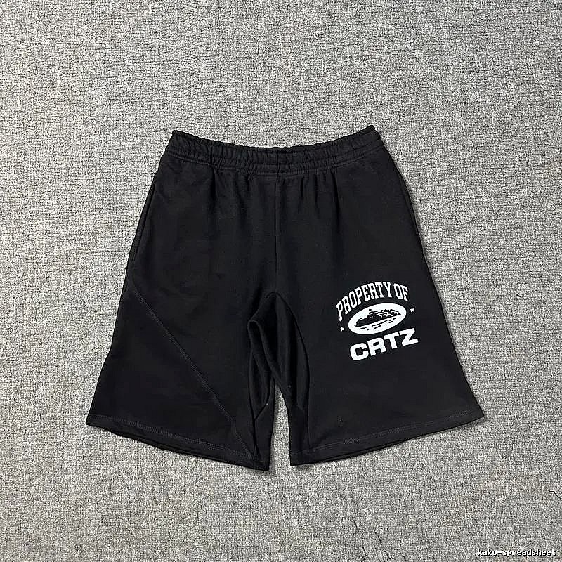 Corteiz trendy black shorts