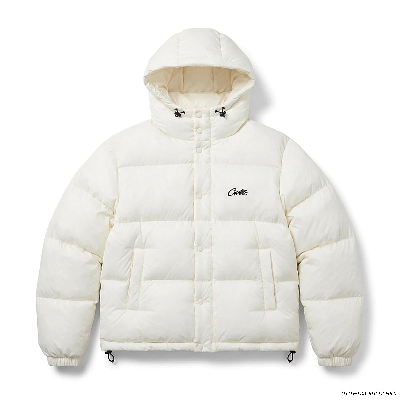 Corteiz trendy brand simple style white cotton-padded coat