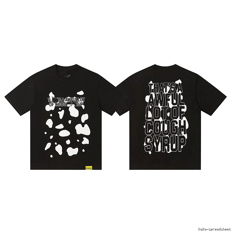 COUGH SYRUP Printed Street Style Black Short Sleeve T-shirt