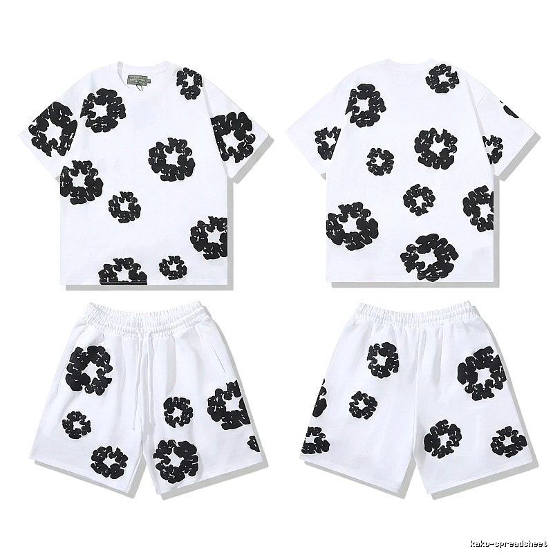 DENIM TEARS Black and White Printed Trendy Brand Set