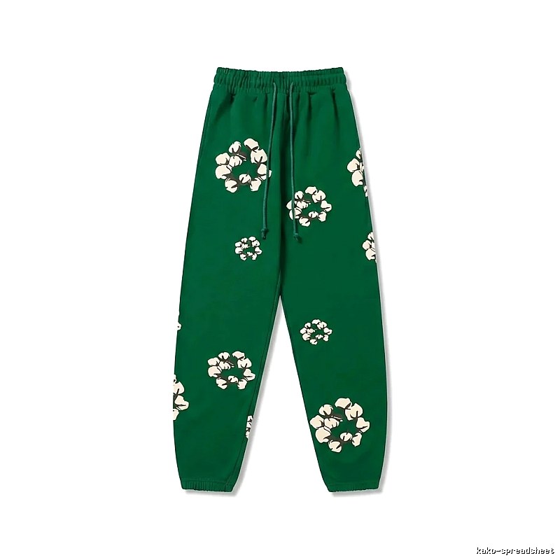 DENIM TEARS Floral Retro Green Sweatpants