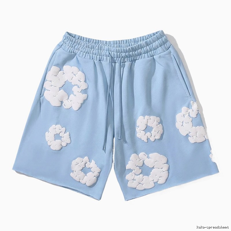 DENIM TEARS Floral Style Light Blue Shorts