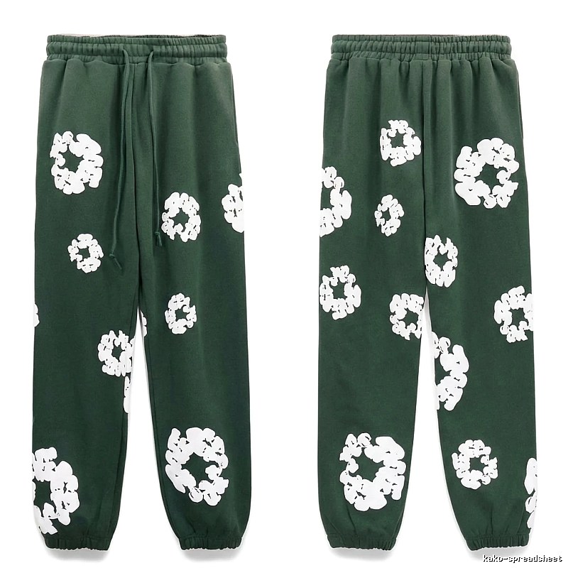 Denim Tears Printed Casual Dark Green Pants