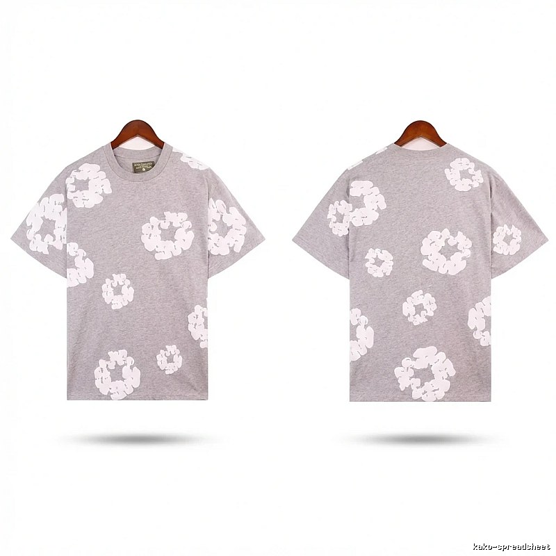 DENIM TEARS Printed Casual Grey T-shirt