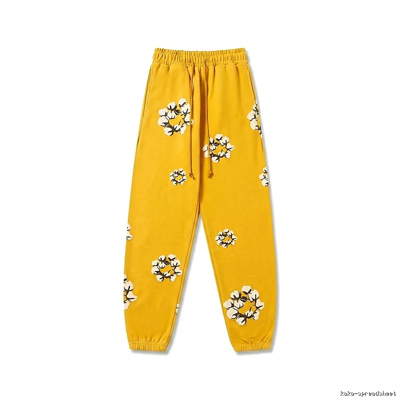 DENIM TEARS Printed Retro Yellow Sweatpants