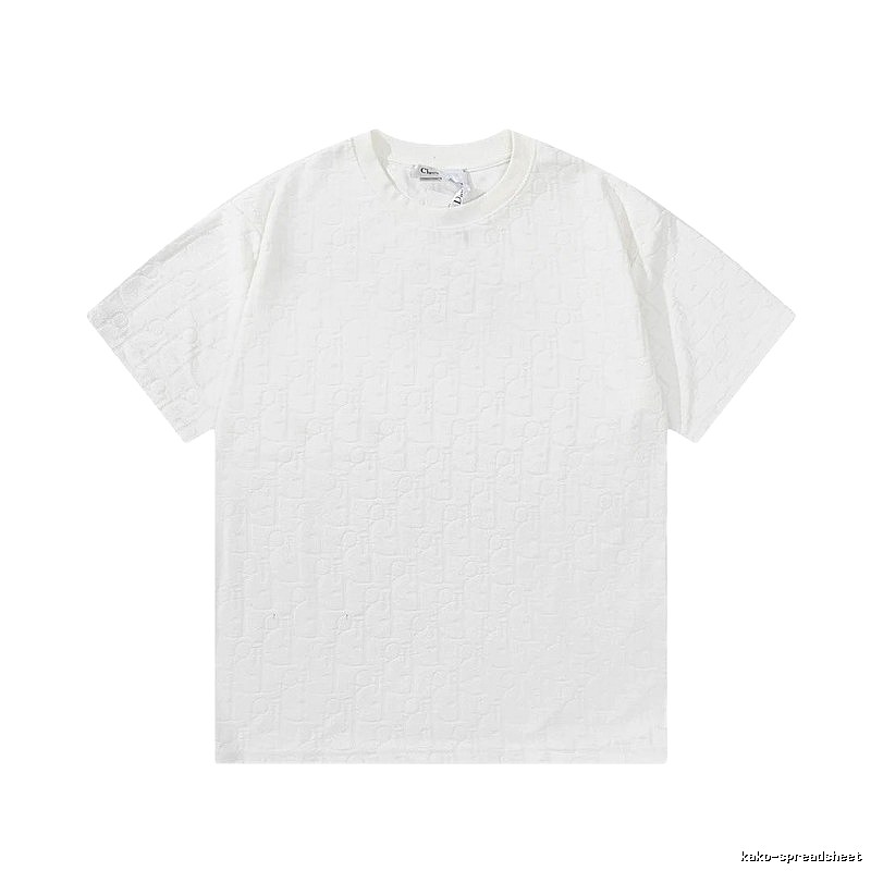 Dior All-over Monogram Print Light Luxury Style White T-Shirt