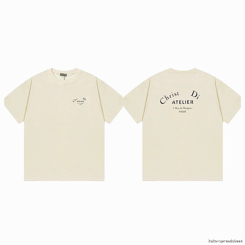 Dior Atelier Minimalist Style Beige Short-sleeve T-shirt