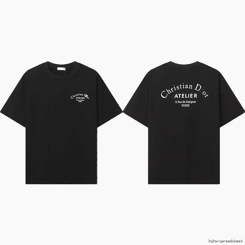 Dior ATELIER Minimalist Style Black Short-Sleeve T-Shirt