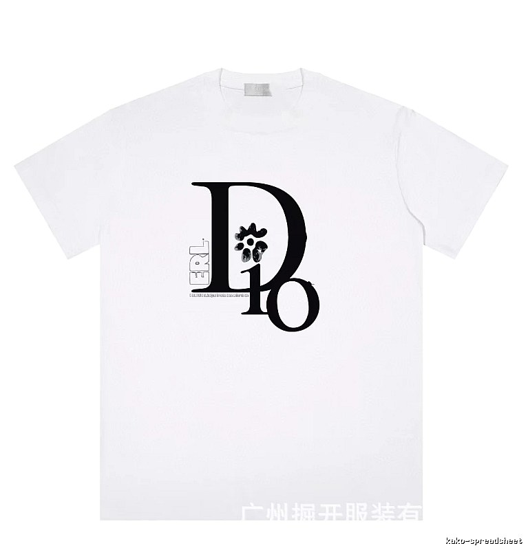 Dior Co-branded Trendy Style Printed White T-Shirt