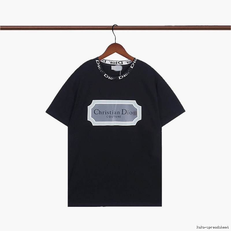 Dior Couture Minimalist Style Black Short-Sleeve T-Shirt