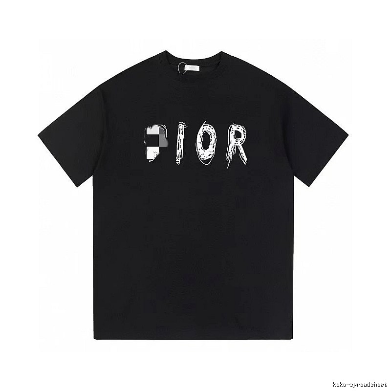 Dior Graffiti Collection Street Style Black Short-sleeve T-shirt