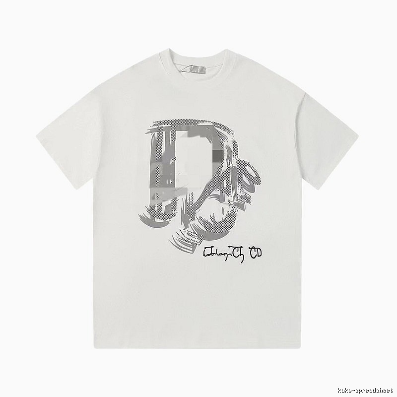 Dior Graffiti Collection Trendy & Cool Style White Short-sleeve T-shirt
