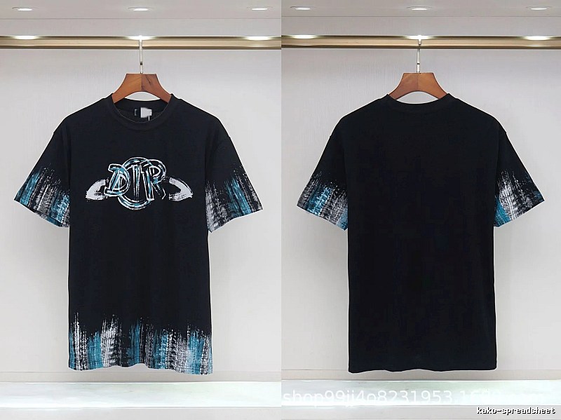 Dior Graffiti Cool Trendy Black Short-sleeve T-shirt