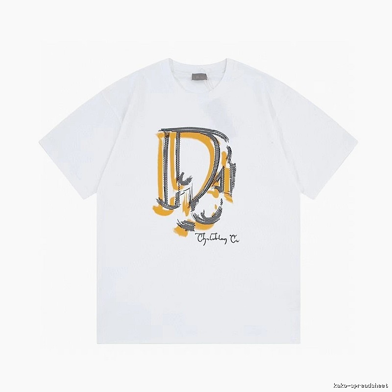 Dior Graffiti Print Casual Style White Short-sleeve T-shirt