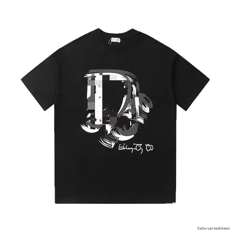 Dior Graffiti Print Street Style Black T-Shirt