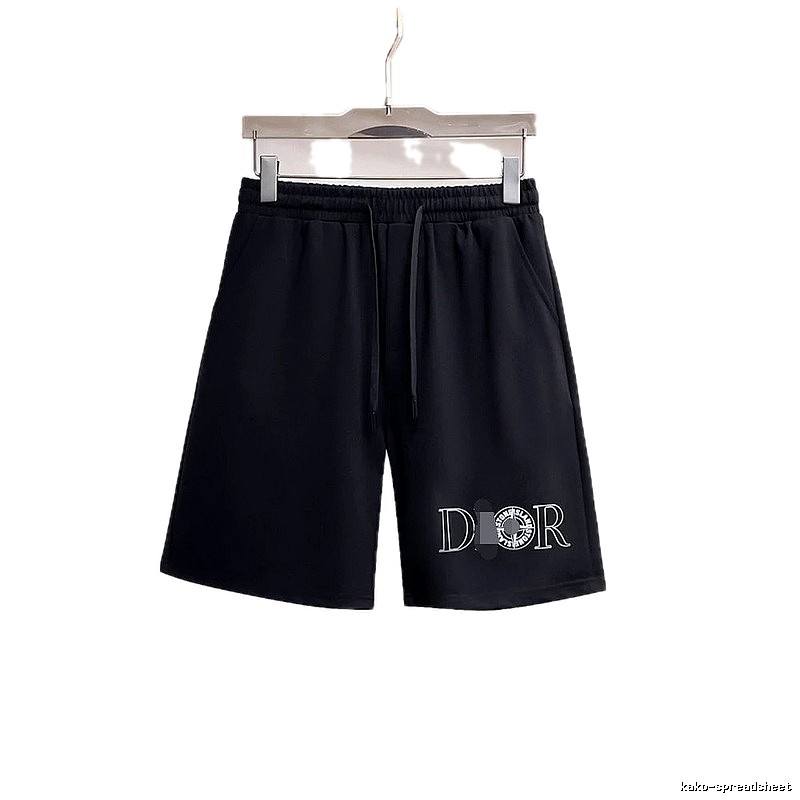 Dior Letter Print Trendy Style Black Casual Shorts