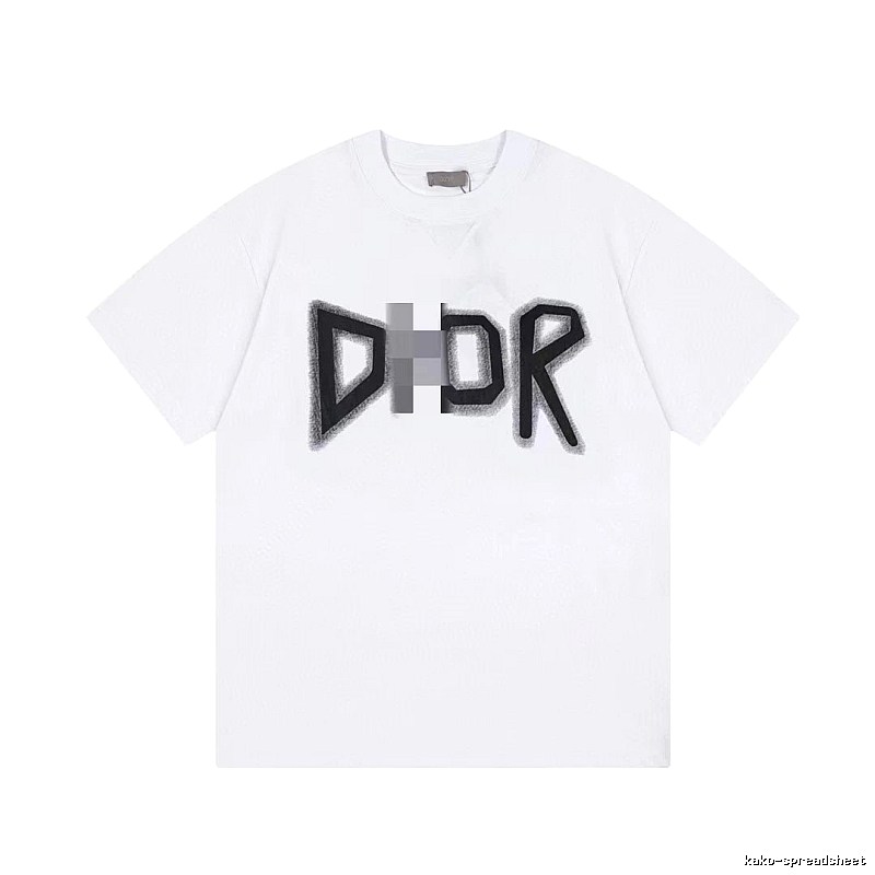 Dior Letter Print Trendy Style White T-Shirt