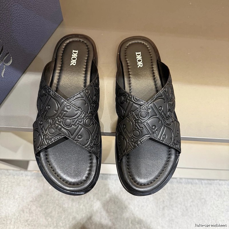 Dior Monogram Collection Light Luxury Style Black Slides