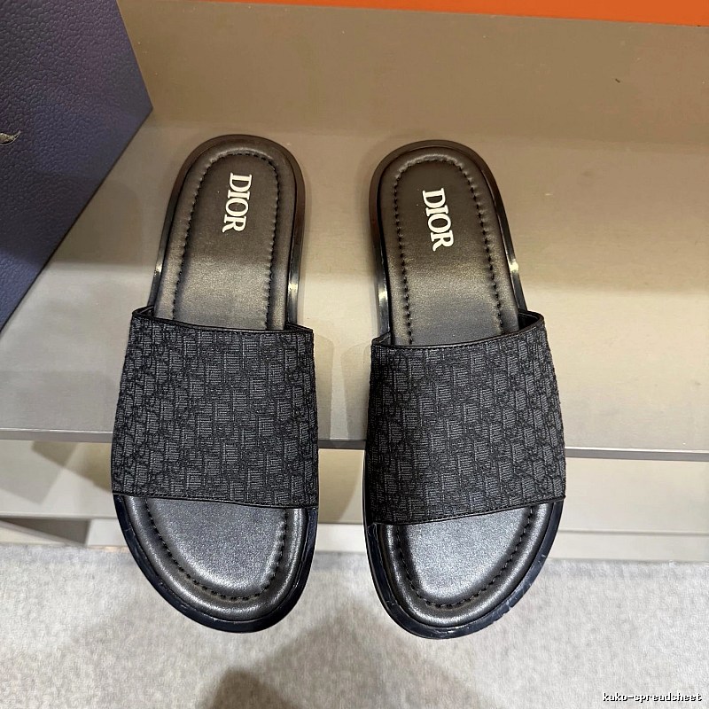 Dior Monogram Light Luxury Style Black Slides