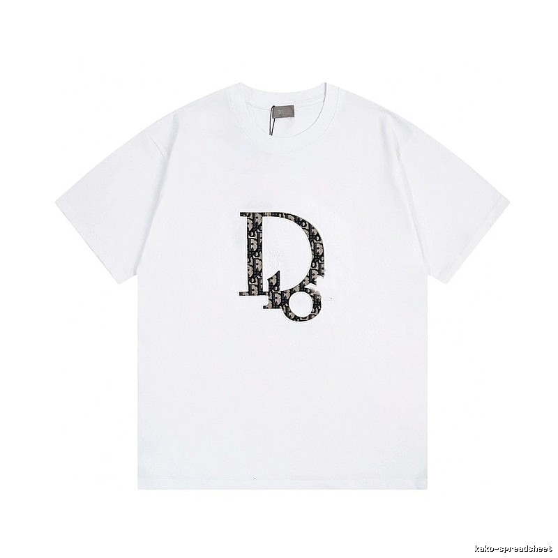 Dior Monogram Light Luxury Style White Short-sleeved T-shirt