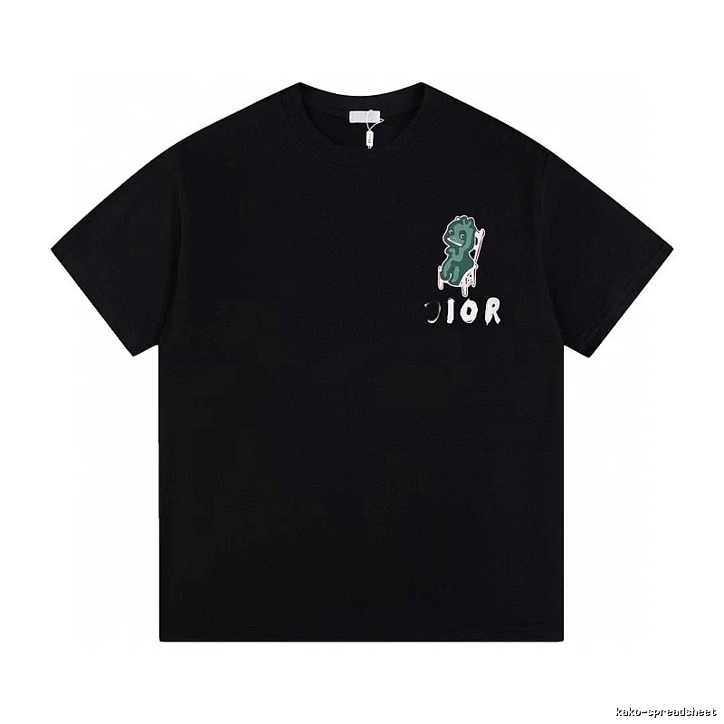 Dior Monster Print Trendy Black Short-sleeve T-shirt