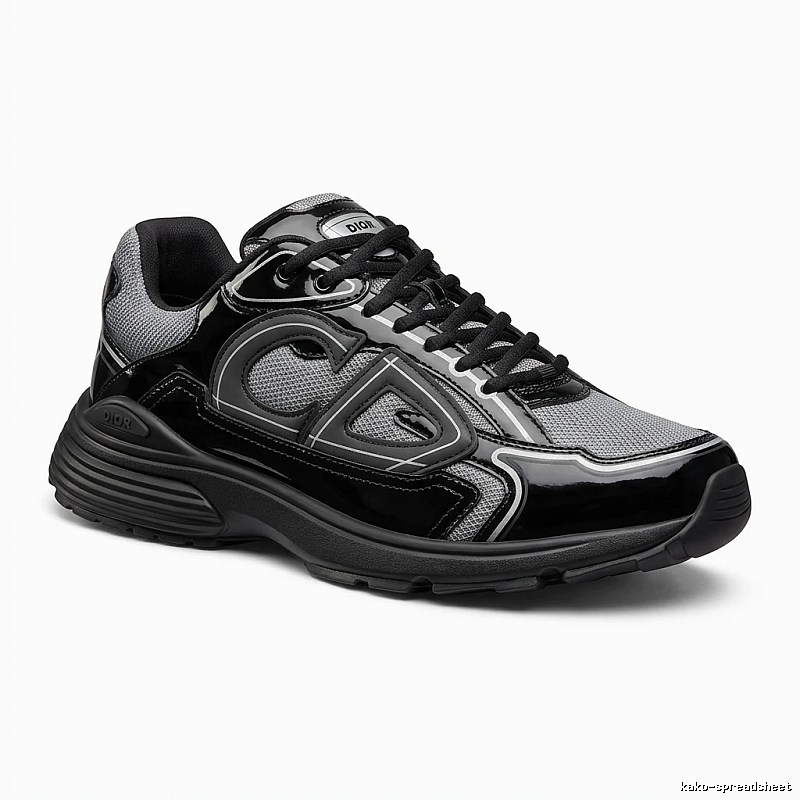 Dior retro-style black and grey sports shoes
