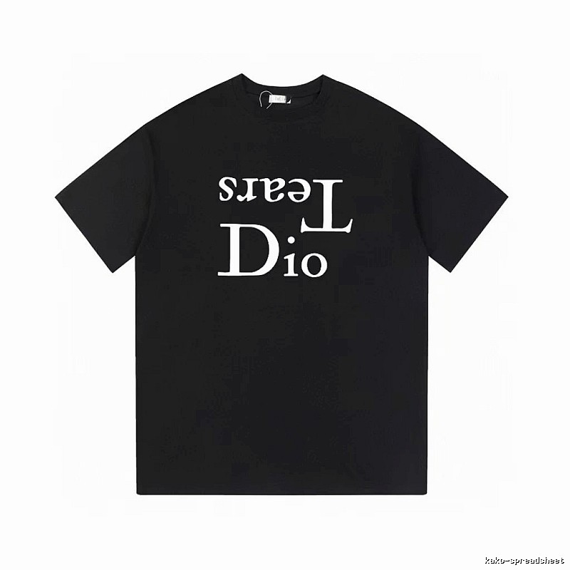 Dior Tears Co-branded Minimalist Style Black T-Shirt