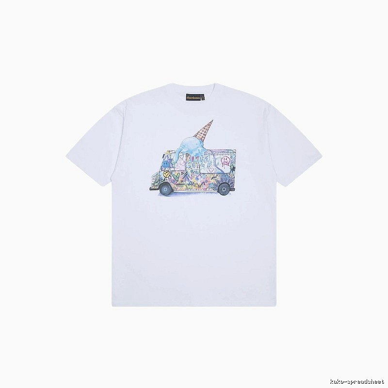 DREW Graffiti Style Ice Cream Truck White Short Sleeve T-shirt