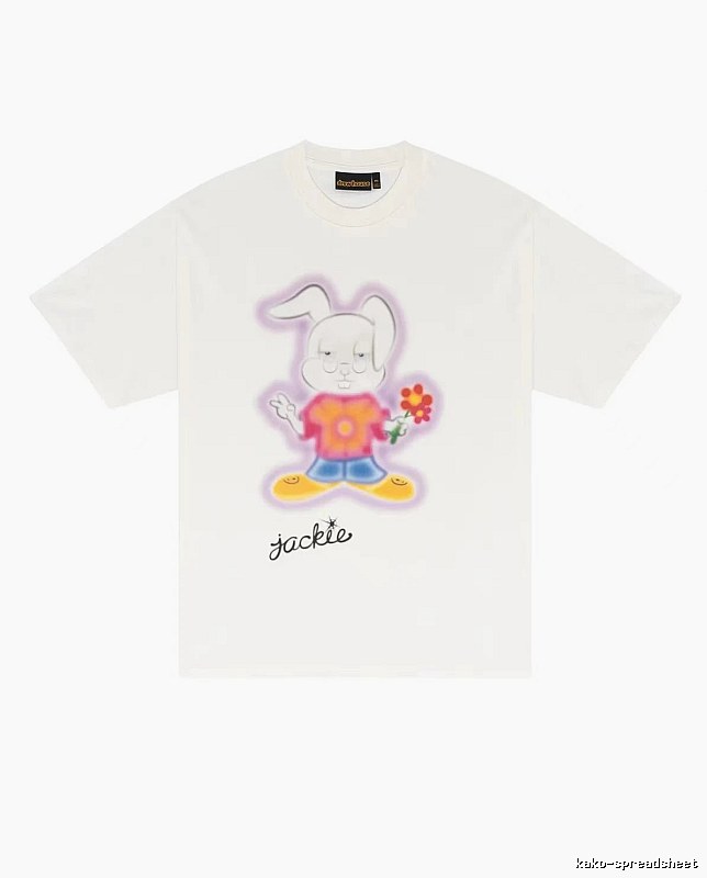 DREW Rabbit Graffiti Cool Trendy Off-white T-shirt