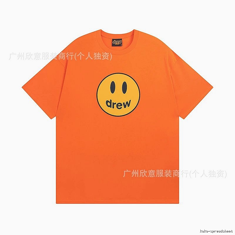 DREW Smiley Series Street Style Orange Short Sleeve T-shirt