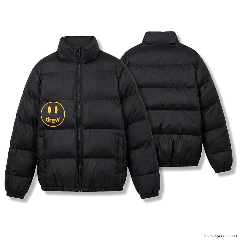 DREW Smiley Style Black Cotton-padded Jacket