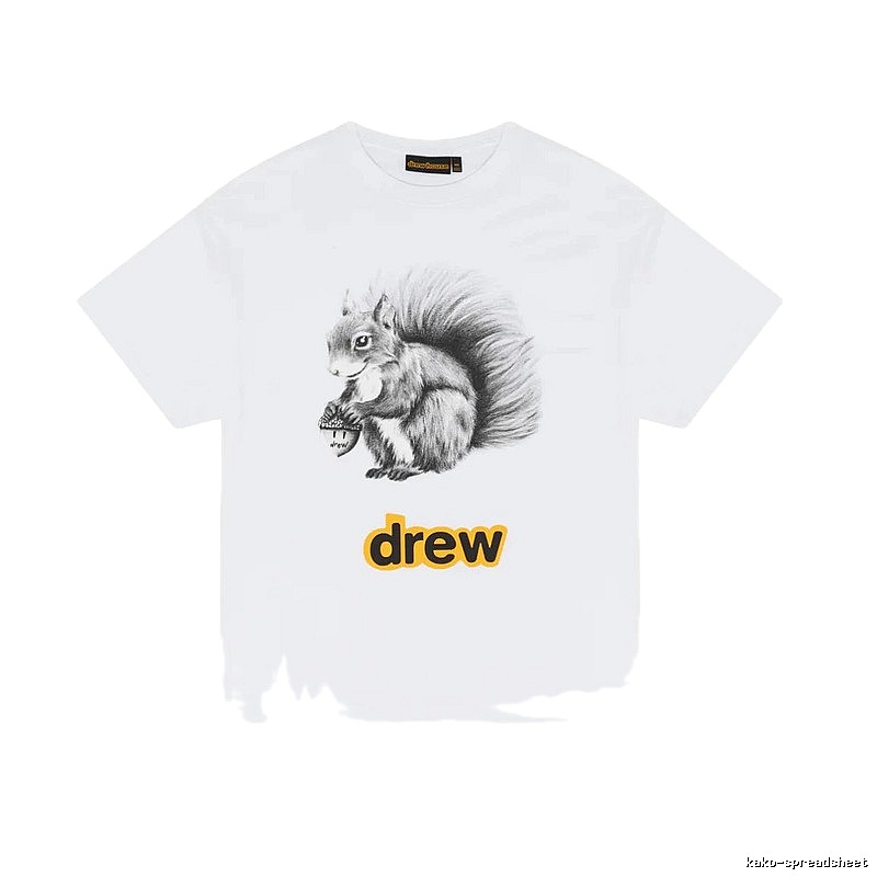 DREW Squirrel Print Street Style White T-Shirt