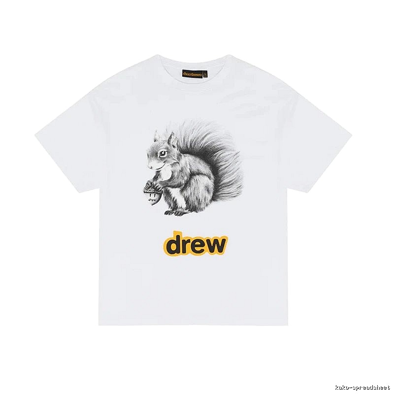 DREW Squirrel Print Street Style White T-shirt