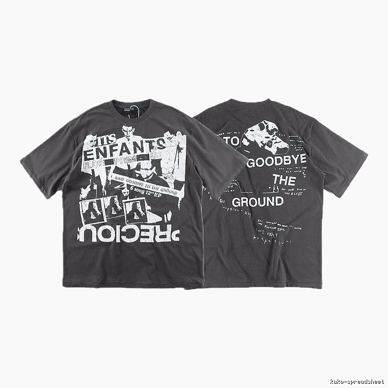 ERD GRJKD Printed Dark Style Charcoal Gray T-Shirt