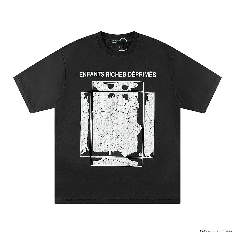 ERD Portrait Print Dark Style Black T-shirt