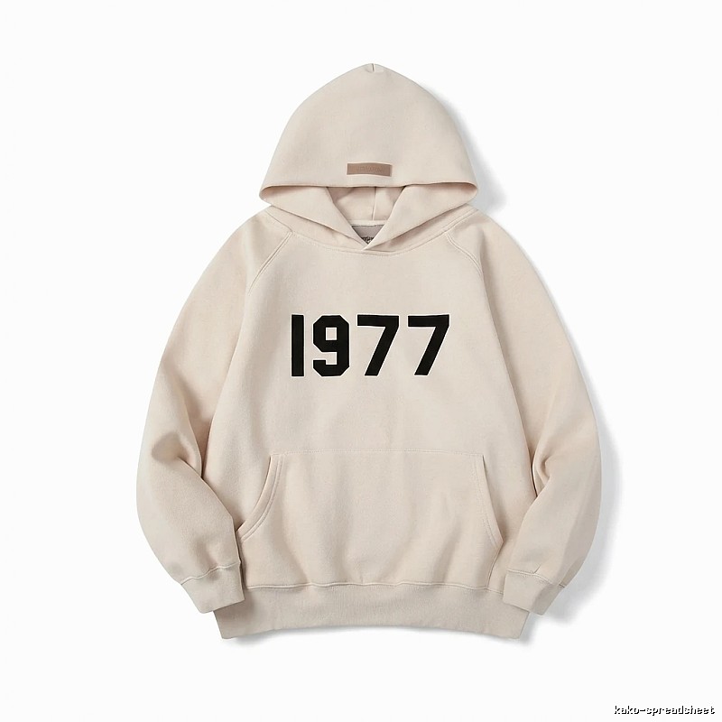 ESSENTIALS 1977 Series Minimalist Style Beige Hoodie