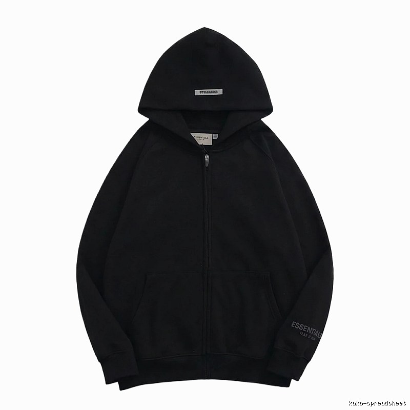 ESSENTIALS minimalist style black hoodie