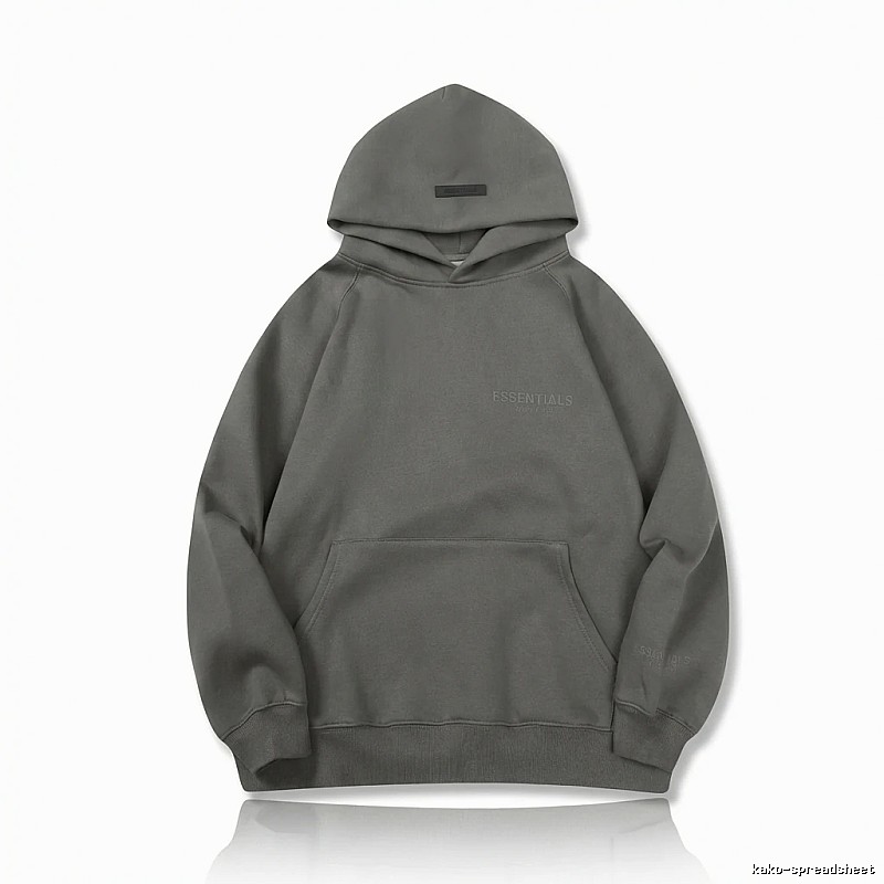 ESSENTIALS minimalist style grey hoodie