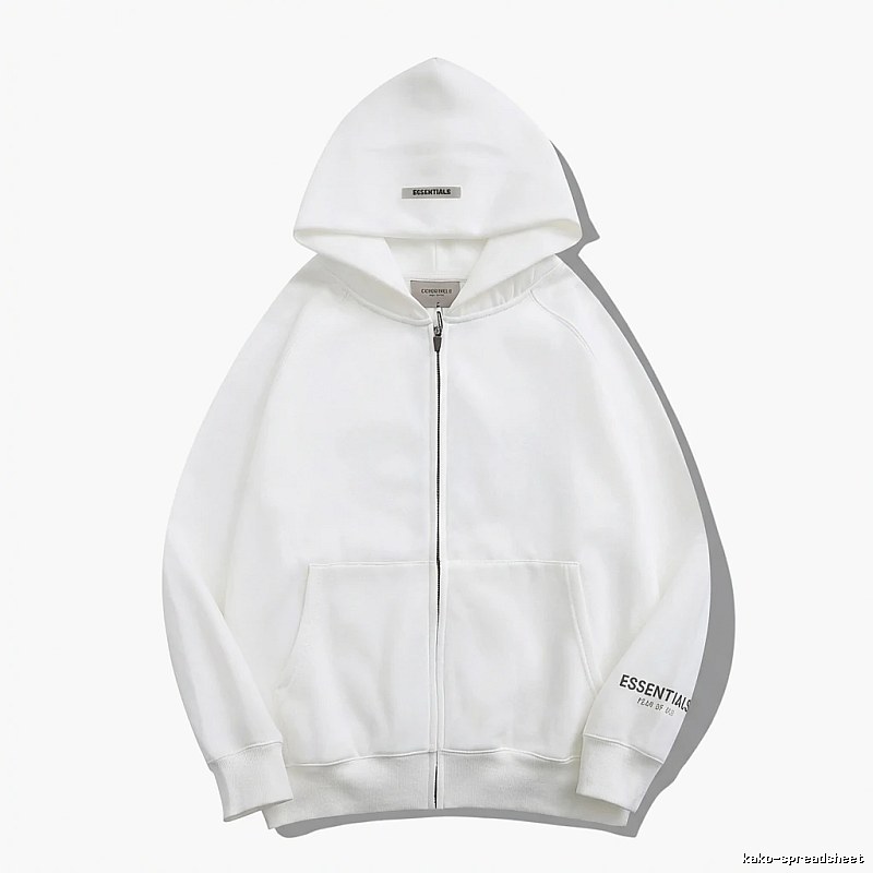 ESSENTIALS minimalist style white hoodie