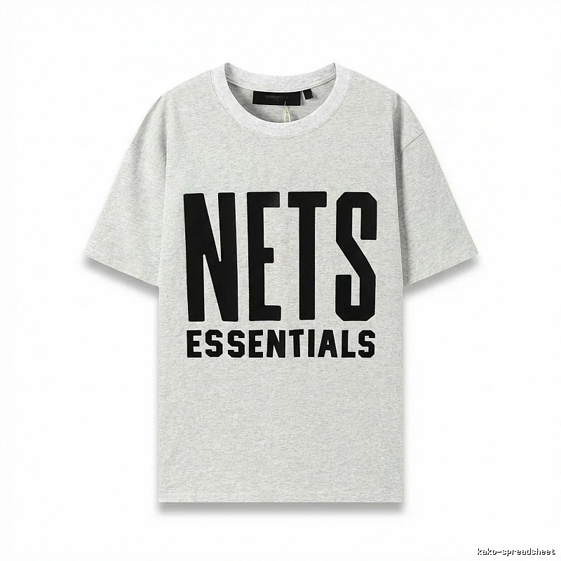 ESSENTIALS Trendy Brand Simple Style Grey T-shirt
