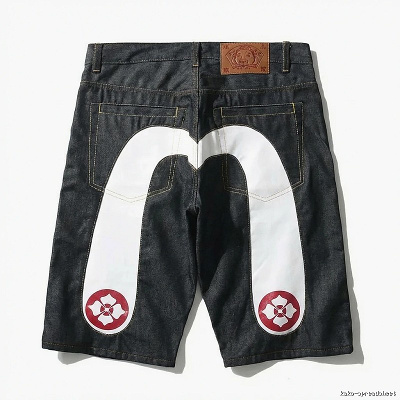 EVISU Classic Trendy Black Shorts