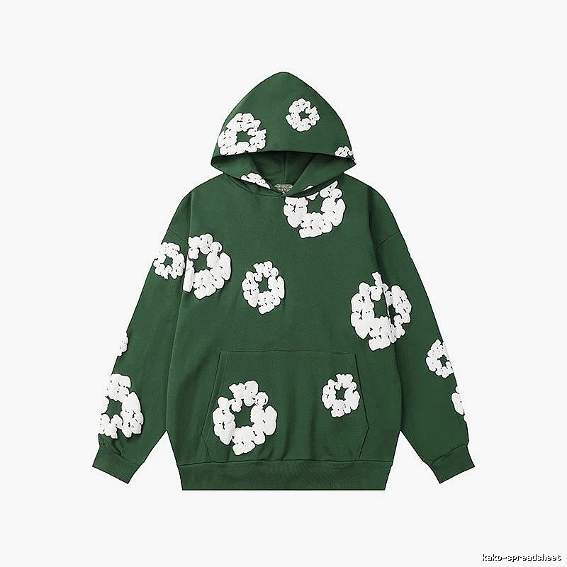Forest Green Floral Hoodie Streetwear Look