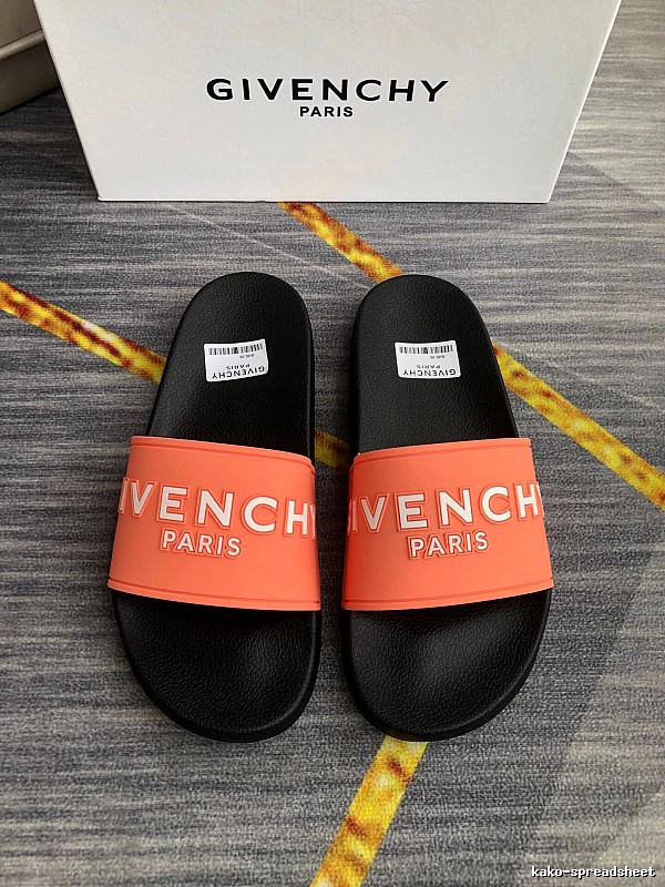 Givenchy PARIS Collection Trendy Orange & Black Slippers
