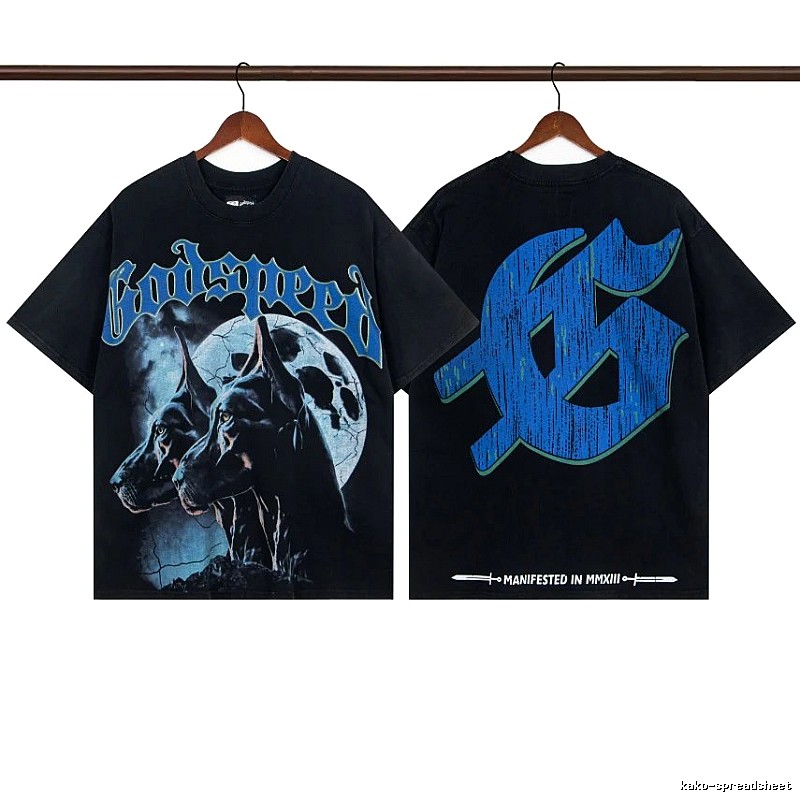 Godspeed Doberman Print Dark Style Black Short Sleeve T-shirt